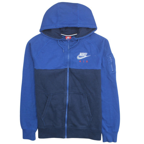 Nike Men's Blue XL Full Zip Hoodie with Logo Detail
