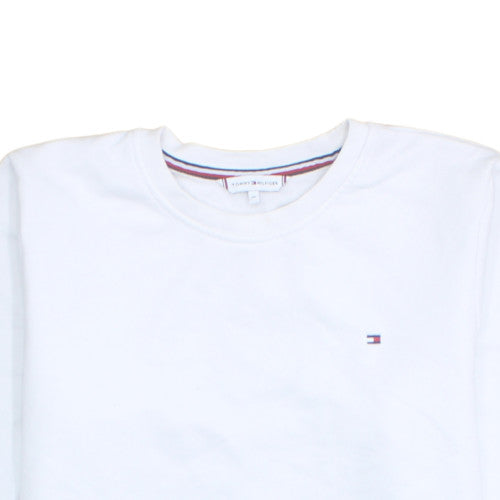 Tommy Hilfiger Men's White Crew Neck Pullover Sweatshirt M