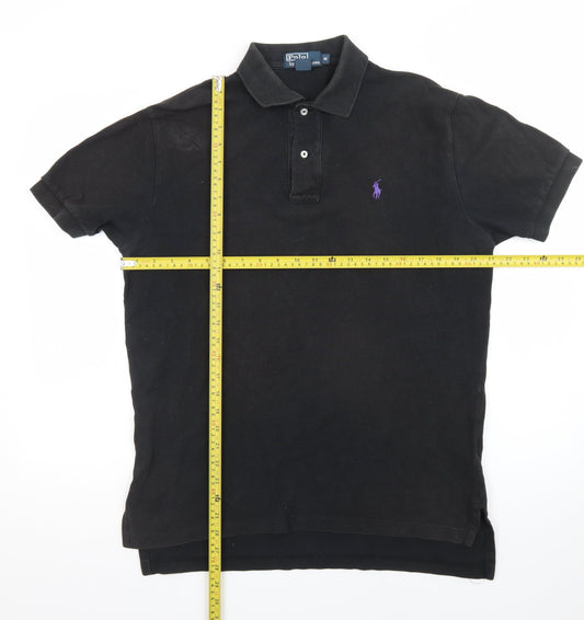 Polo Ralph Lauren Men's Black Cotton Short Sleeve Polo M
