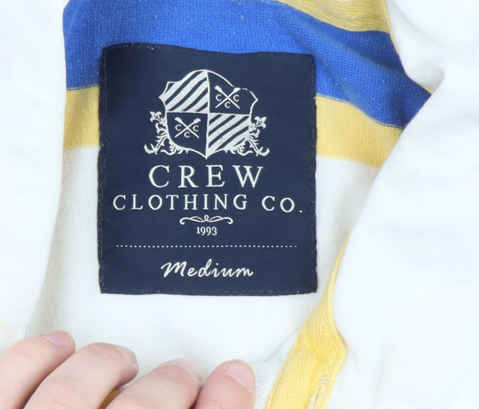 Crew Clothing Co. Men’s Blue Striped Long Sleeve Rugby Polo Shirt M