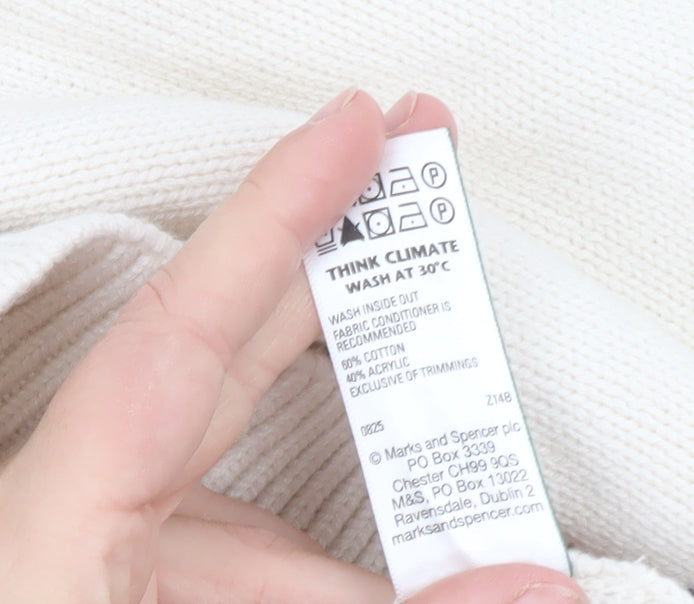 Marks and Spencer Women Ivory XL Crew Neck Pullover Jumper
