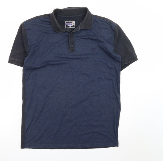 RYS Sportline Men's Blue Regular Fit Short Sleeve Polo Shirt M