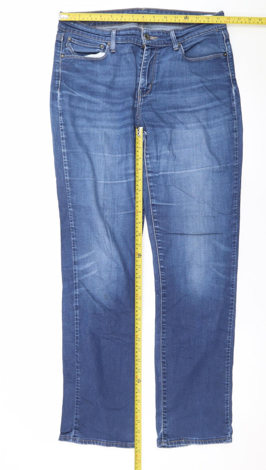 Levi's Women's Blue Straight Leg Denim Jeans Size 14 Regular