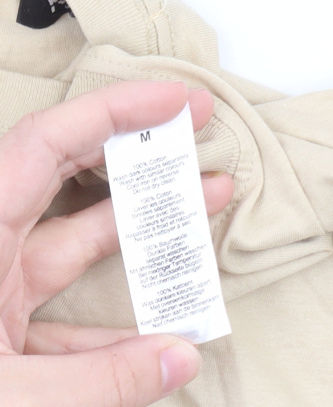 BoohooMAN Men's Beige Monaco Limited Edition Cotton T-Shirt M