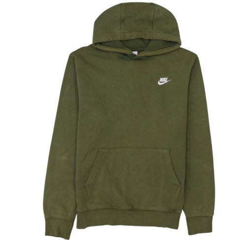 Nike Women Khaki Pullover Hoodie M Tall Cotton Blend Fleece