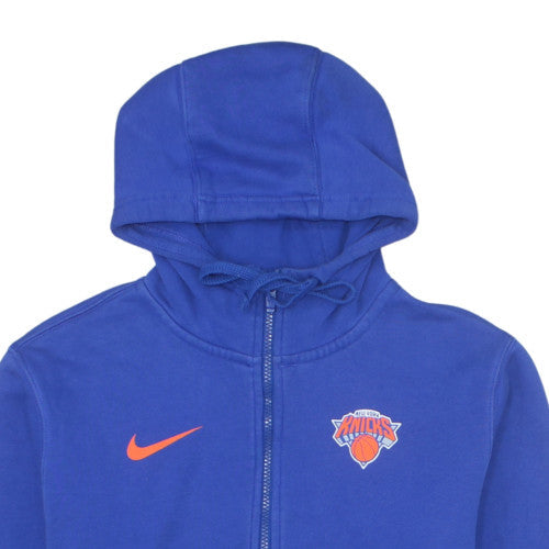 Nike Men's Blue Full Zip Hooded Knicks Basketball Hoodie Size L