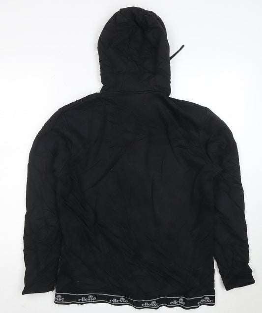 Ellesse Womens Black Full Zip Hoodie Jacket Size L Polyester Cotton