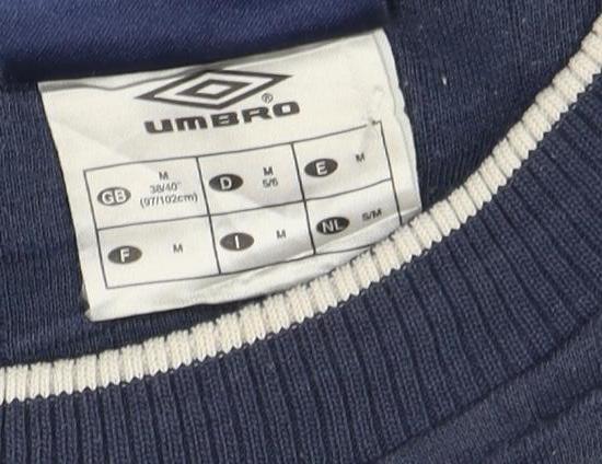 Umbro Men's Blue Crew Neck Logo Pullover Sweatshirt M