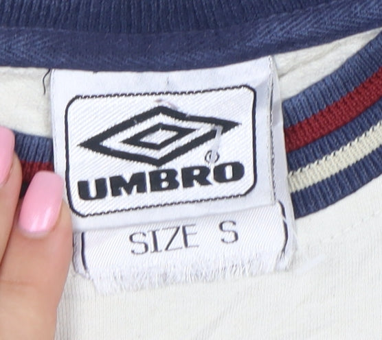Umbro Mens Beige Long Sleeve Retro Sports Sweatshirt Size S