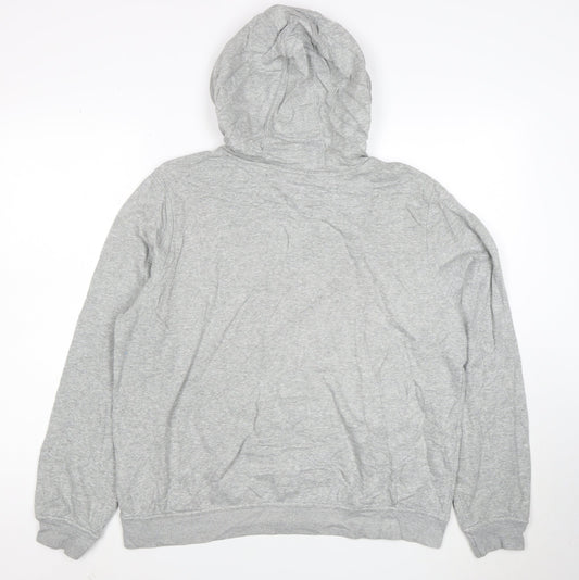Nike Men's Grey Full Zip Hoodie L Lightweight Cotton Blend