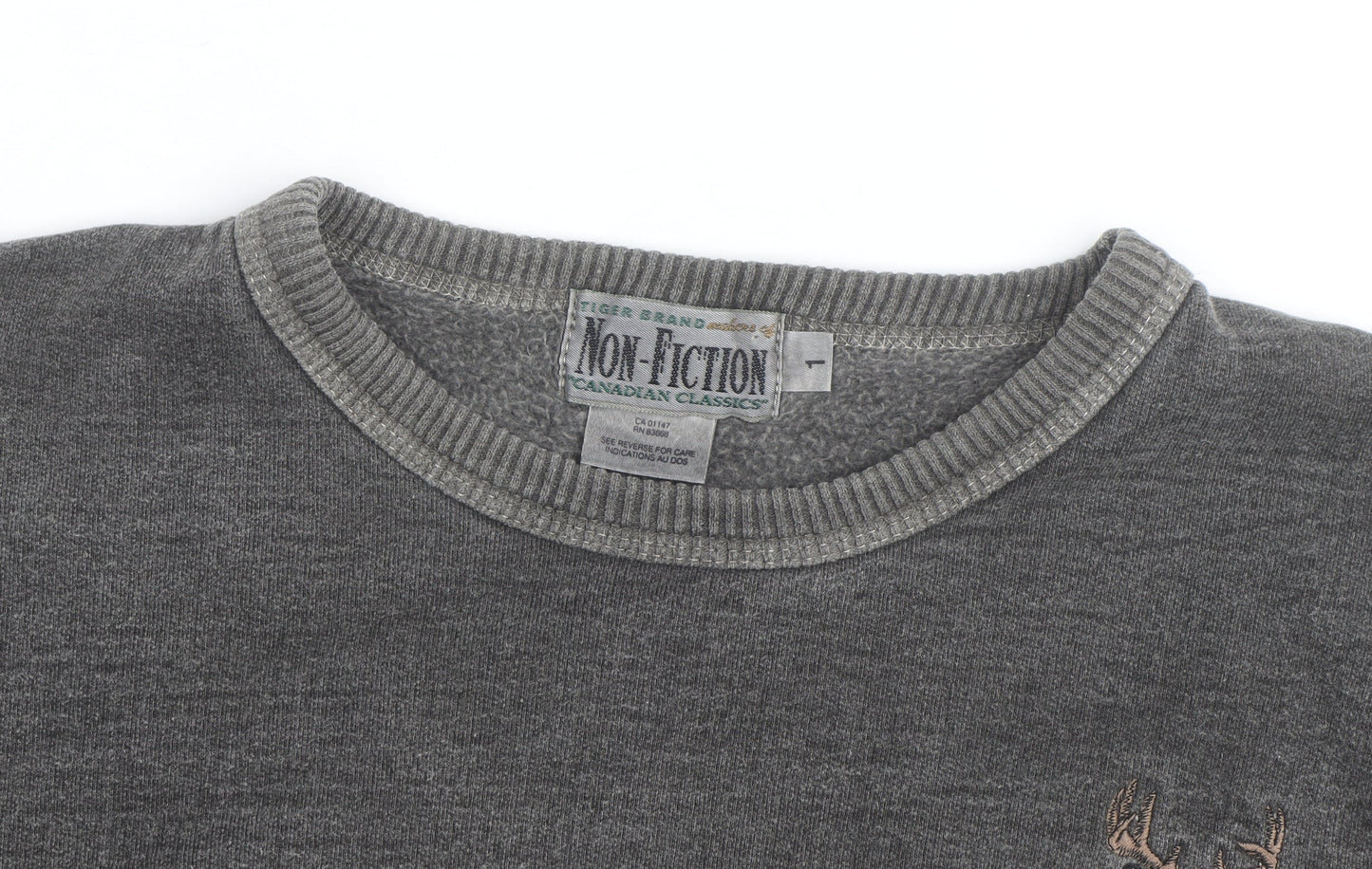 Non-Fiction Men’s Grey Embroidered Canada Fleece Sweatshirt L
