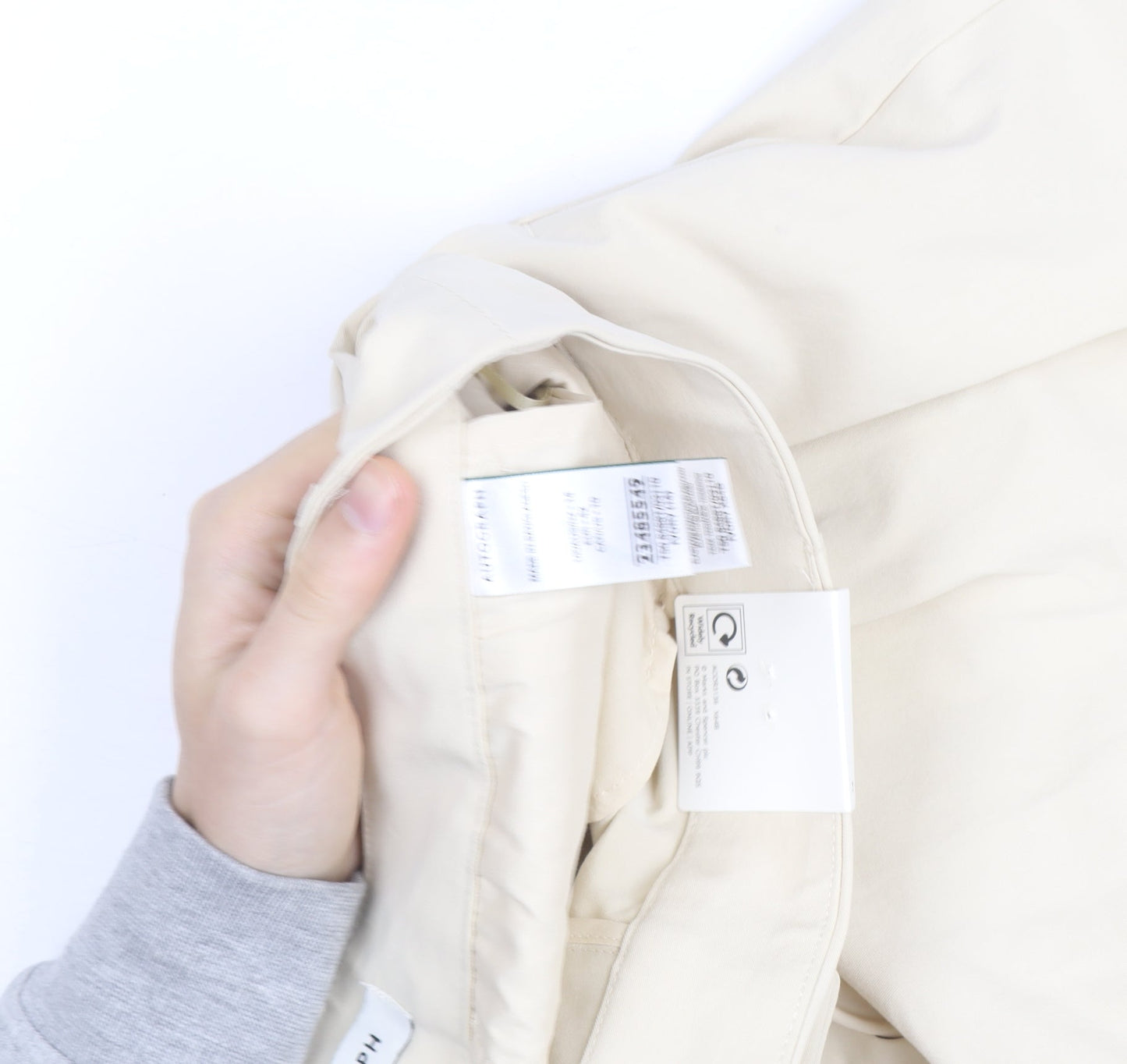 Marks and Spencer Women’s Beige Wide-Leg Cotton Trousers Size 12