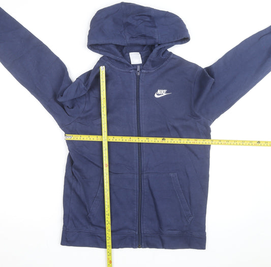Nike Boys Navy Full Zip Hoodie XL 158-170cm Cotton Blend Sportswear