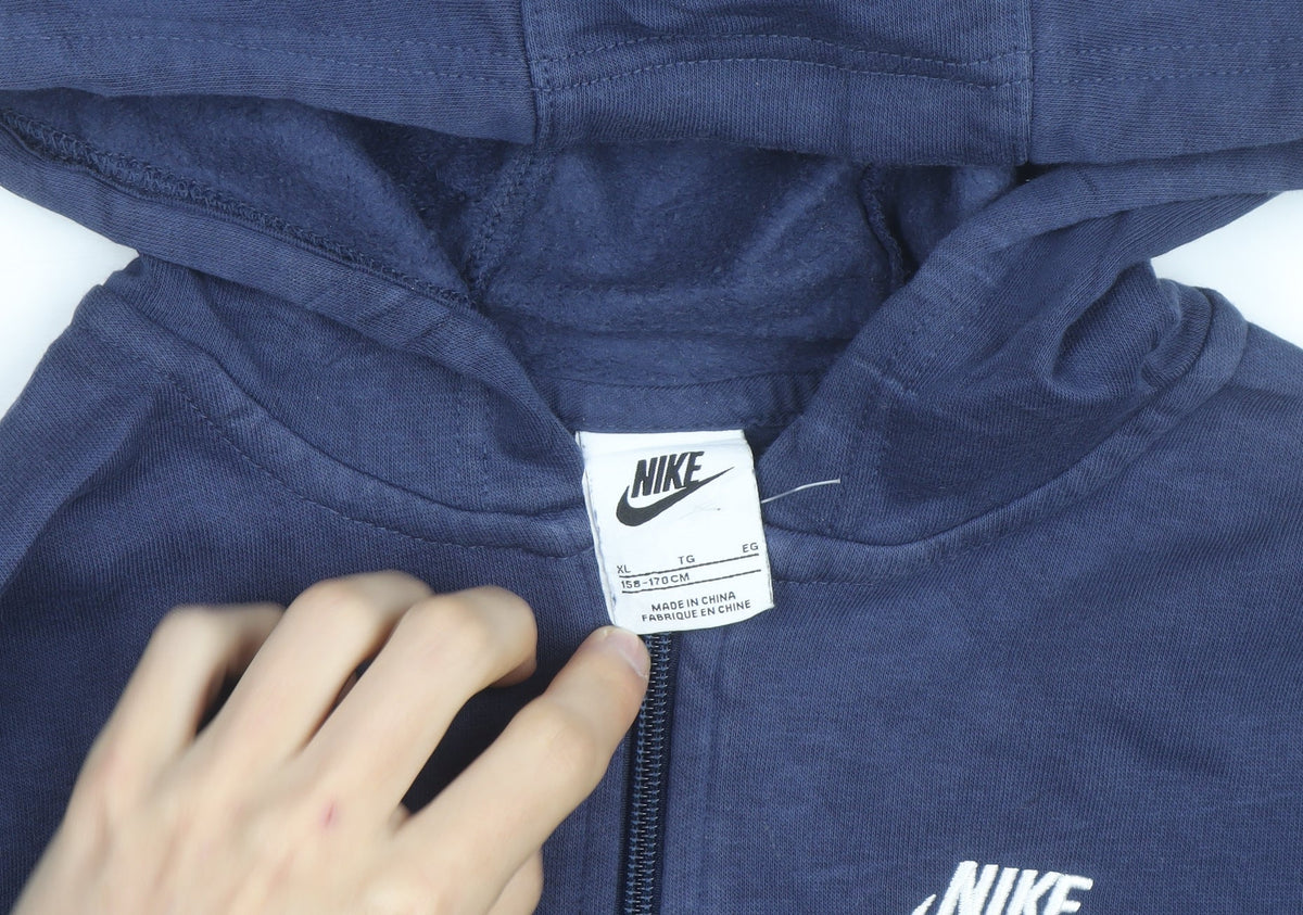 Additional view of Nike boys’ navy full zip hoodie xl 158-170cm cotton blend sportswear