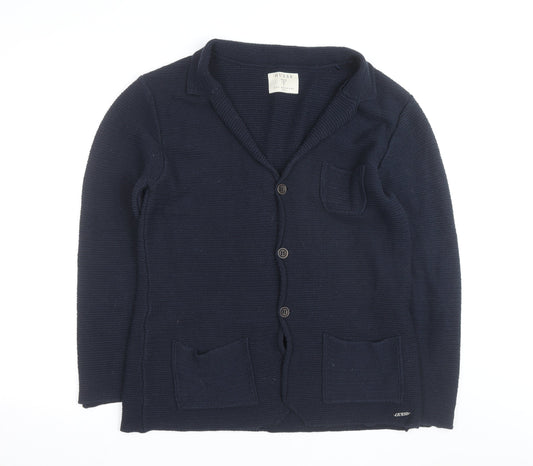 Guess Men's Blue Cotton Knit Cardigan Size M Casual Classic