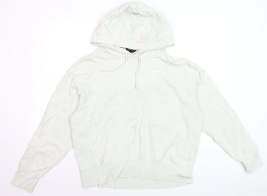 Nike Men's White Pullover Hoodie S Regular Fit Fleece Logo