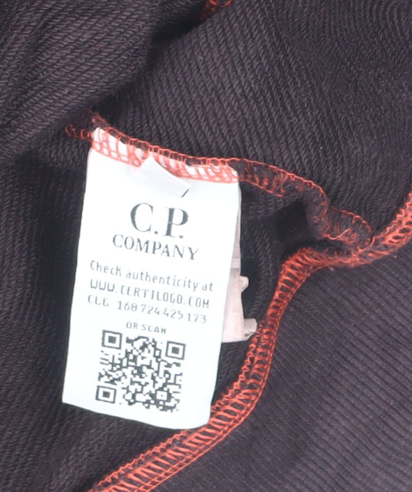 C.P. Company Men's Brown Full Zip Hoodie XL Cotton Knit
