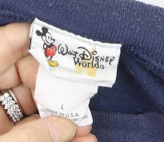 Walt Disney World Men's Blue Mickey Mouse Graphic Sweatshirt L