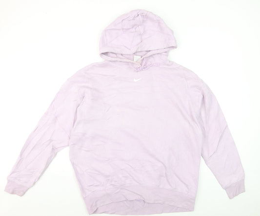 Nike Womens Lilac Hoodie Medium Pullover Cotton Blend Casual