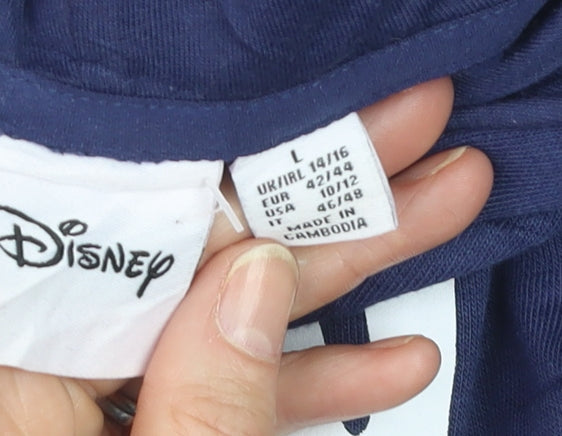 Disney Men's Blue Stitch Pullover Hoodie L Graphic Print