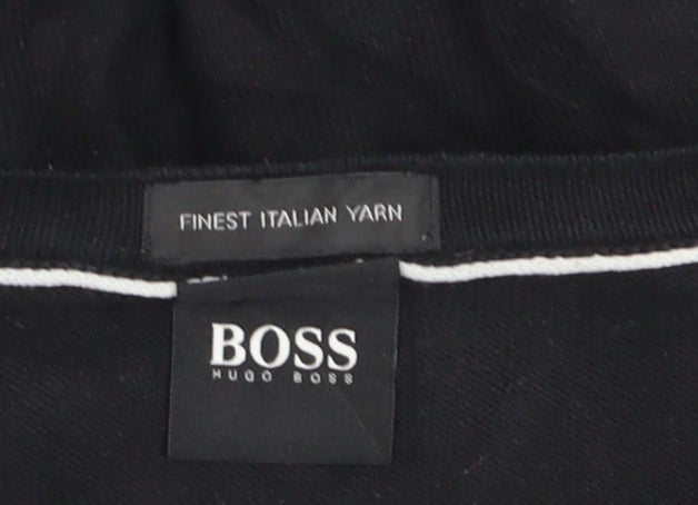 Hugo Boss Men’s Black Wool Crew Neck Pullover Jumper Size S