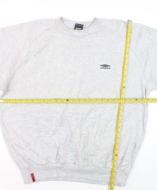 Umbro Mens Grey XXL Crew Neck Pullover Sweatshirt Classic Style