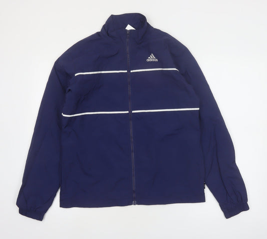 Adidas Men's Blue Small Windbreaker Jacket Lightweight Zip Sportswear