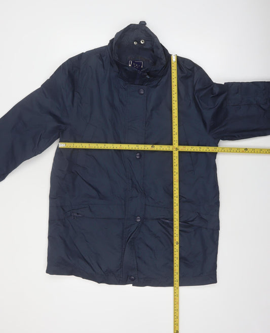 B.U.M Equipment Men's Blue Nylon Parka Jacket Size S Hooded