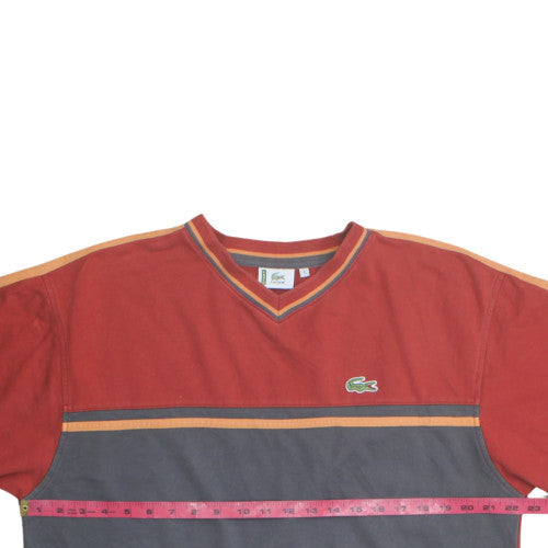 Lacoste Men’s Red V-Neck Pullover Sweatshirt Size L
