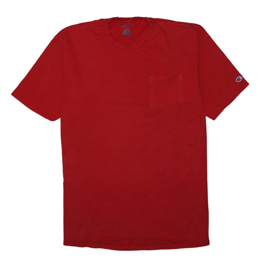Champion Mens Red Cotton Crew Neck T-Shirt Size L