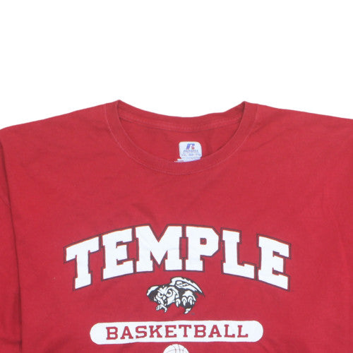 Russell Athletic Mens Red Temple Basketball 2XL Sports T-Shirt