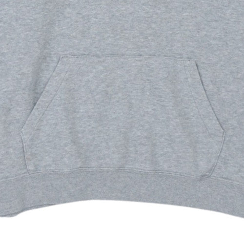 Nike Women Grey Pullover Hoodie Large Cotton Blend Sportswear