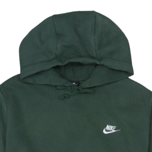 Nike Women Dark Green Pullover Hoodie M Cotton Blend Logo Design