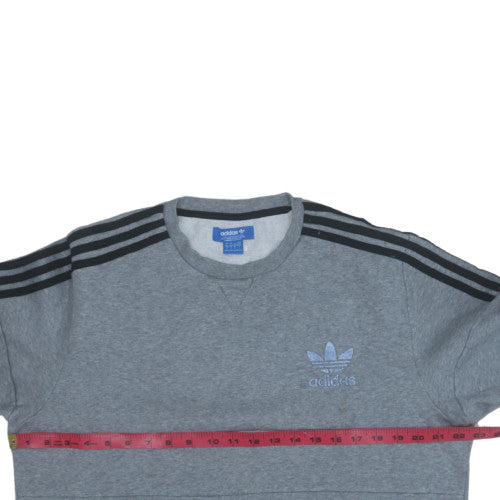 adidas Men's Grey Crew Neck Pullover Sweatshirt L Sports Style