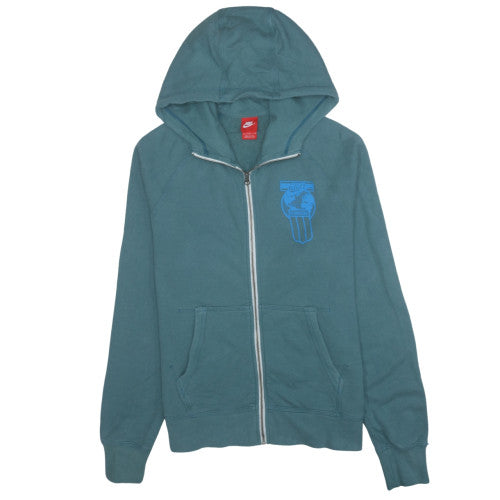 Nike Men's Green Full Zip Hoodie L Sports Graphic Cotton