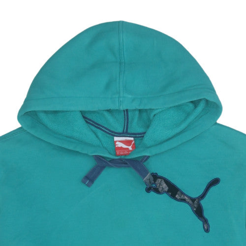Puma Men's Green Pullover Hoodie XL Logo Cotton Blend Sweatshirt