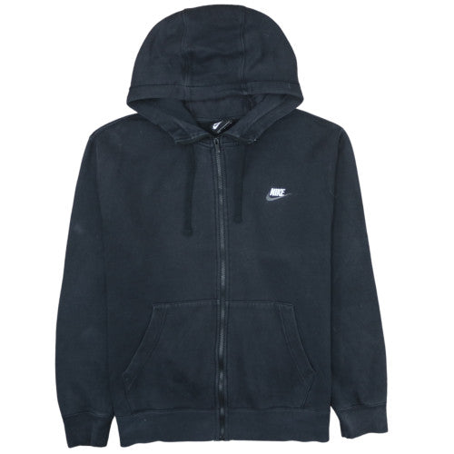 Nike Men's Black Full Zip Hoodie L Cotton Blend Fleece Sweatshirt