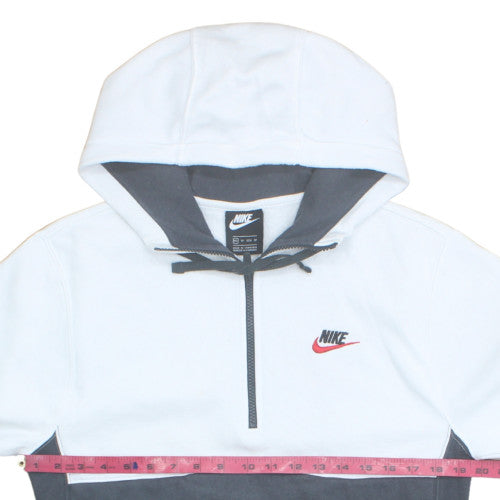 Nike Men's White XS Half Zip Fleece Hoodie with Logo