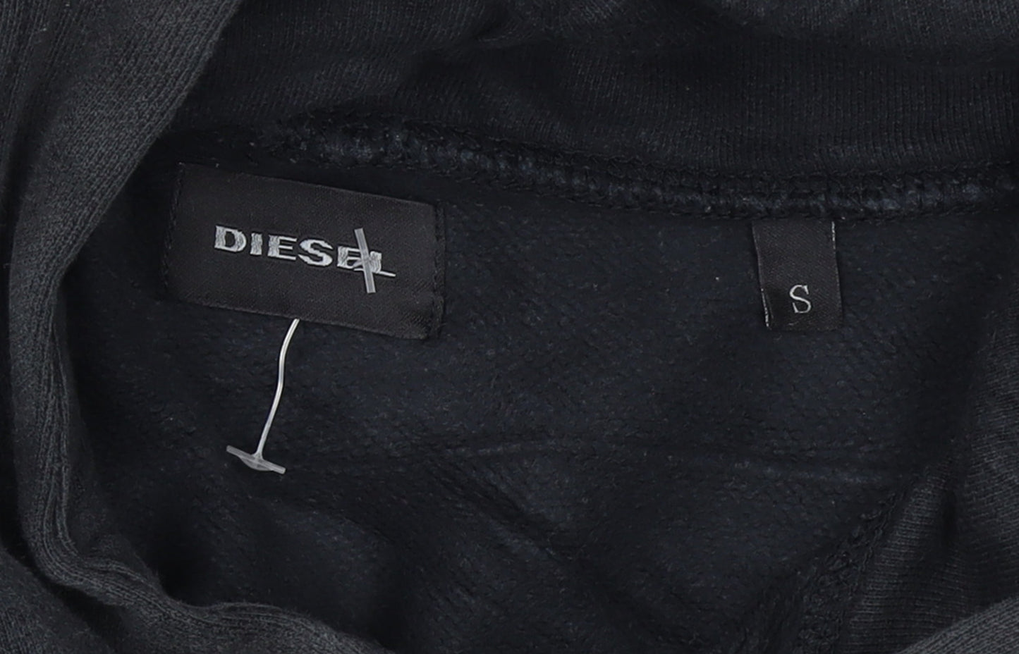 Diesel Men's Black Pullover Hoodie Small Skull Graphic Cotton