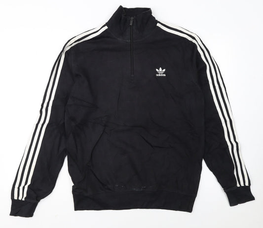 Adidas Men's Black Small 1/2 Zip Sweatshirt Sports Pullover
