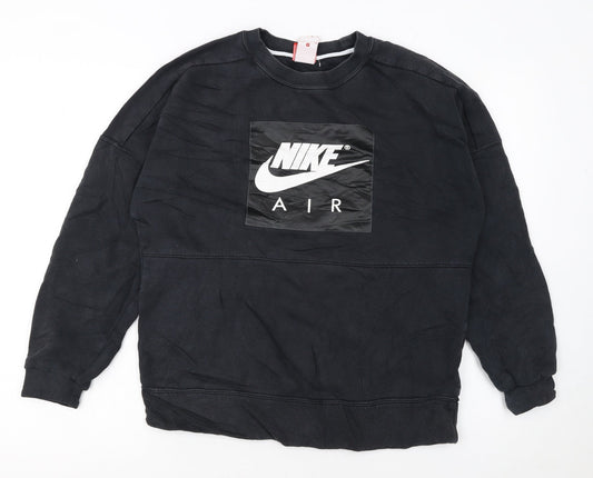 Nike Air Men's Black Small Pullover Sweatshirt Crew Neck Athletic Fleece