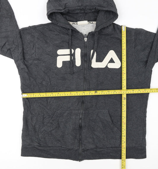 Fila Women’s Dark Grey Full Zip Hoodie Size 16 Cotton Blend