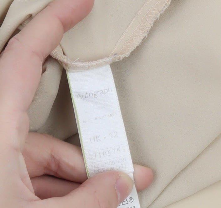 Marks and Spencer Autograph Womens Beige Sleeveless Blouse UK 12