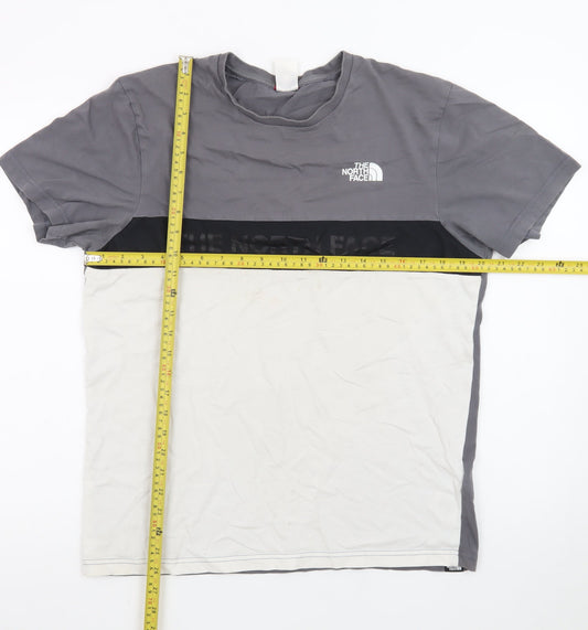 The North Face Men's Grey & White Colourblock Crew Neck T-Shirt M