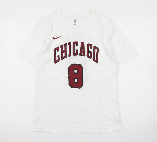 Nike NBA Chicago 8 White Graphic T-Shirt Teens L