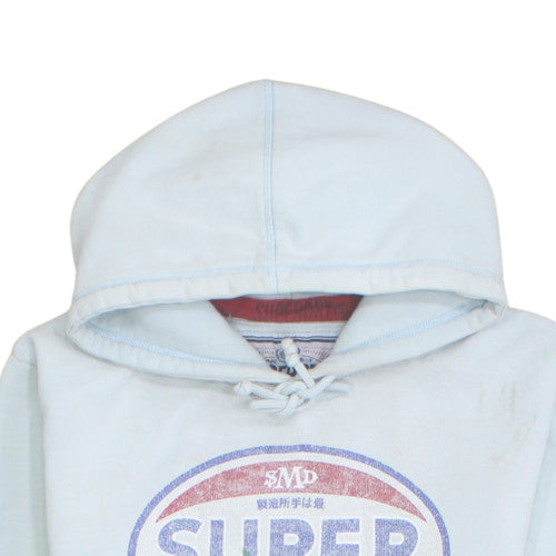 Superdry Mens White XL Pullover Hoodie with Logo Print