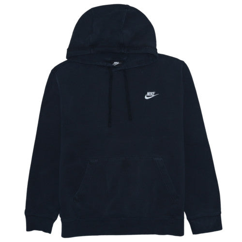 Nike Men's Black Pullover Hoodie L Cotton Fleece Logo Casual