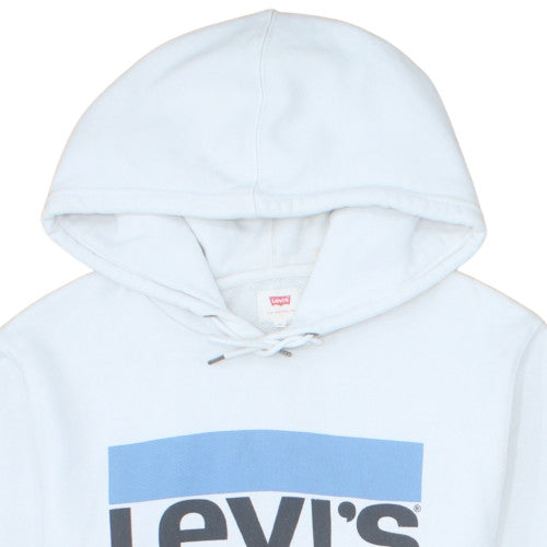 Levi's Men's White Pullover Hoodie M Graphic Logo Fleece
