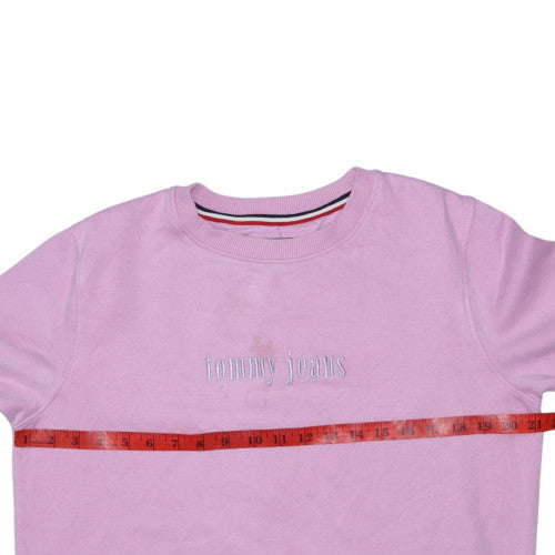 Tommy Jeans Womens Pink Crew Neck Pullover Sweatshirt Size M