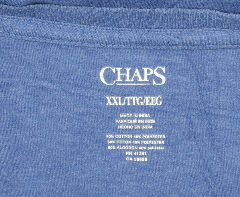 Chaps Men's Blue Graphic Print Crew Neck 2XL T-Shirt